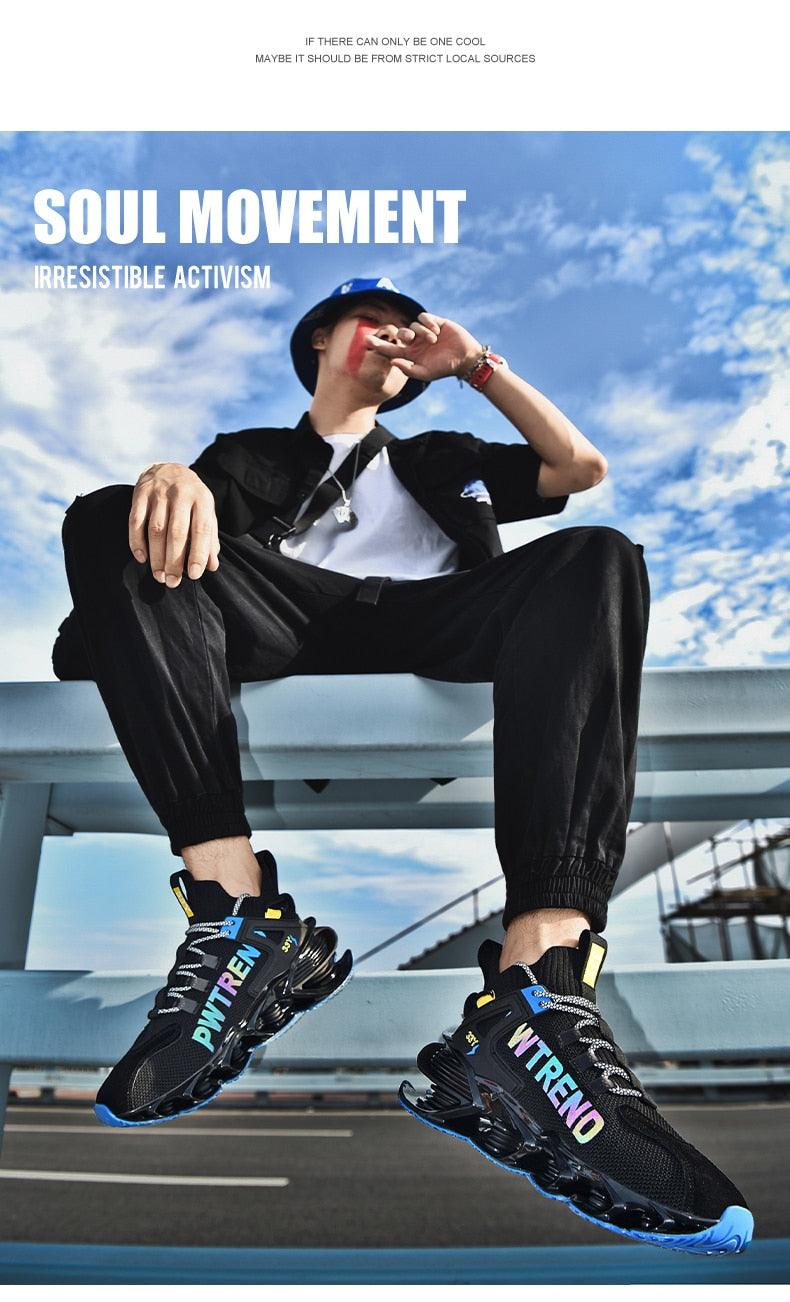 Men's Reflective Blade Running Sneakers