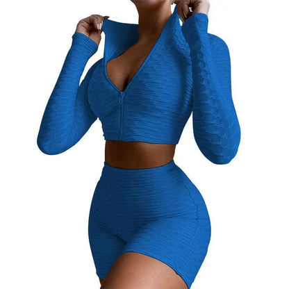White Textured Tummy Control Yoga Activewear Set