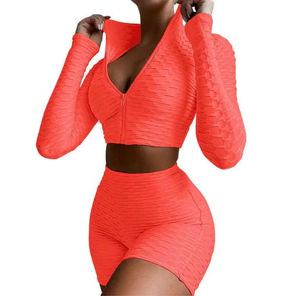 White Textured Tummy Control Yoga Activewear Set